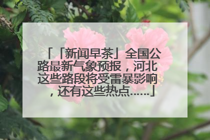 「新闻早茶」全国公路最新气象预报，河北这些路段将受雷暴影响，还有这些热点……