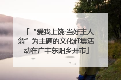 “爱我上饶·当好主人翁”为主题的文化赶集活动在广丰东阳乡开市