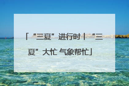 “三夏”进行时丨“三夏”大忙 气象帮忙