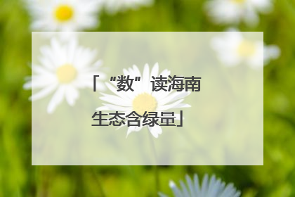 “数”读海南生态含绿量
