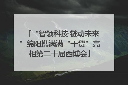 “智领科技·链动未来”绵阳携满满“干货”亮相第二十届西博会