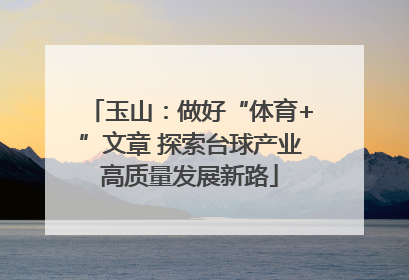 玉山：做好“体育+”文章 探索台球产业高质量发展新路