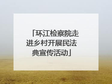环江检察院走进乡村开展民法典宣传活动