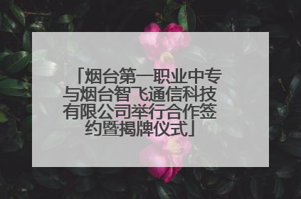 烟台第一职业中专与烟台智飞通信科技有限公司举行合作签约暨揭牌仪式