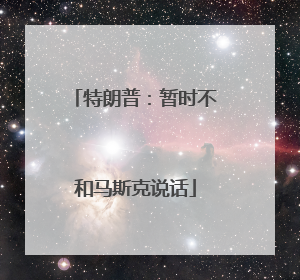 特朗普：暂时不和马斯克说话