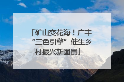 矿山变花海！广丰“三色引擎”催生乡村振兴新图景