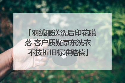 羽绒服送洗后印花脱落 客户质疑京东洗衣不按折旧标准赔偿