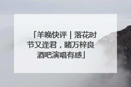羊晚快评｜落花时节又逢君，睹万梓良酒吧演唱有感