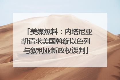 美媒爆料：内塔尼亚胡请求美国斡旋以色列与叙利亚新政权谈判