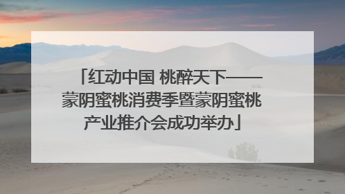 红动中国 桃醉天下——蒙阴蜜桃消费季暨蒙阴蜜桃产业推介会成功举办