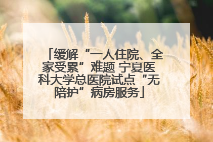缓解“一人住院、全家受累”难题 宁夏医科大学总医院试点“无陪护”病房服务