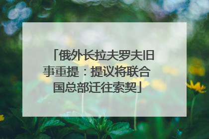 俄外长拉夫罗夫旧事重提：提议将联合国总部迁往索契