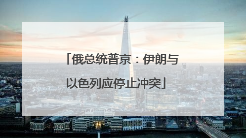 俄总统普京：伊朗与以色列应停止冲突