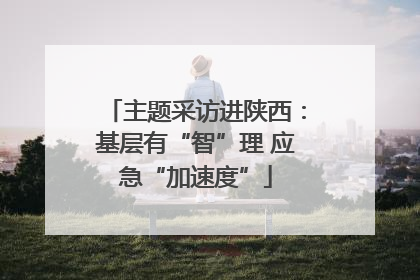 主题采访进陕西：基层有“智”理 应急“加速度”