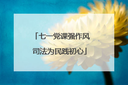 七一党课强作风 司法为民践初心