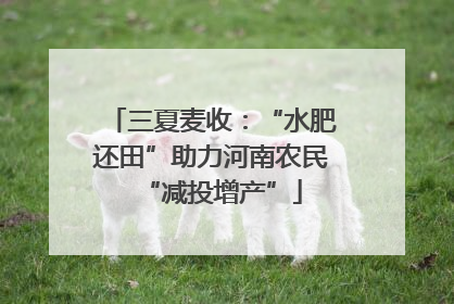 三夏麦收：“水肥还田”助力河南农民“减投增产”