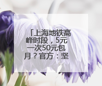 上海地铁高峰时段，5元一次50元包月？官方：坚决反对！
