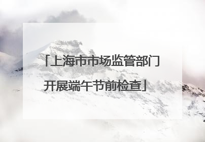 上海市市场监管部门开展端午节前检查