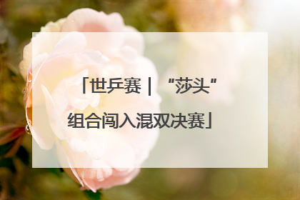 世乒赛｜“莎头”组合闯入混双决赛