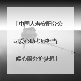 中国人寿安阳分公司爱心助考显担当 暖心服务护梦想