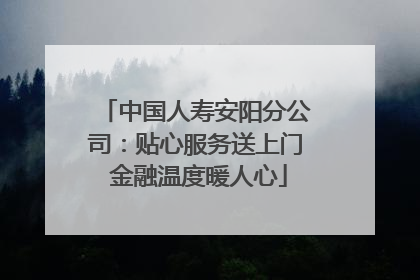 中国人寿安阳分公司：贴心服务送上门 金融温度暖人心