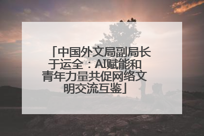 中国外文局副局长于运全：AI赋能和青年力量共促网络文明交流互鉴