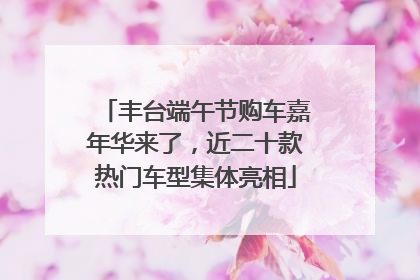 丰台端午节购车嘉年华来了，近二十款热门车型集体亮相