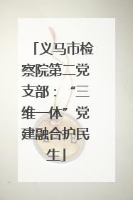 义马市检察院第二党支部：“三维一体”党建融合护民生