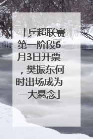 乒超联赛第一阶段6月3日开票，樊振东何时出场成为一大悬念