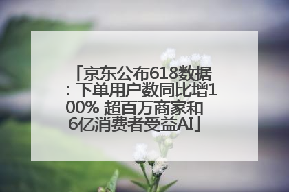 京东公布618数据：下单用户数同比增100% 超百万商家和6亿消费者受益AI