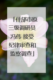 什邡市原三级调研员冯伟 接受纪律审查和监察调查