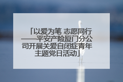 以爱为笔 志愿同行——平安产险厦门分公司开展关爱自闭症青年主题党日活动