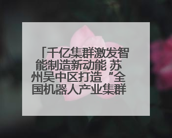 千亿集群激发智能制造新动能 苏州吴中区打造“全国机器人产业集群第一区”