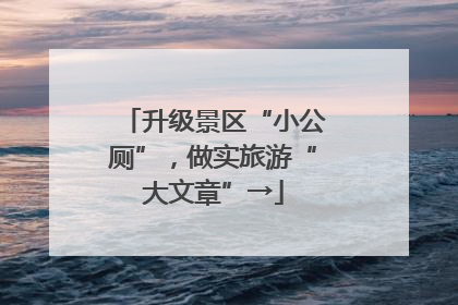 升级景区“小公厕”，做实旅游“大文章”→