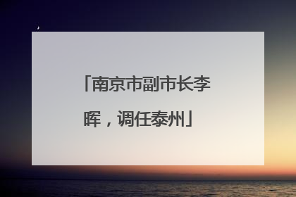 南京市副市长李晖，调任泰州