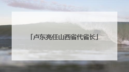 卢东亮任山西省代省长