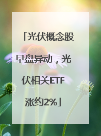 光伏概念股早盘异动，光伏相关ETF涨约2%