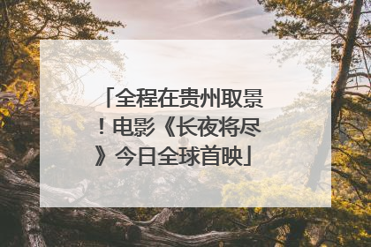 全程在贵州取景！电影《长夜将尽》今日全球首映