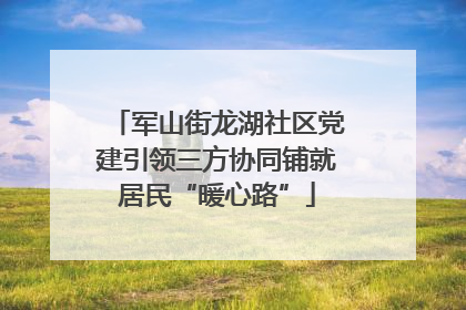 军山街龙湖社区党建引领三方协同铺就居民“暖心路”
