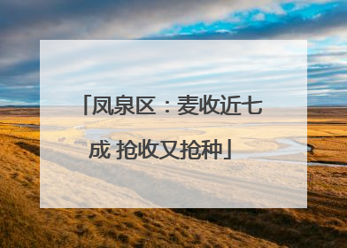 凤泉区：麦收近七成 抢收又抢种
