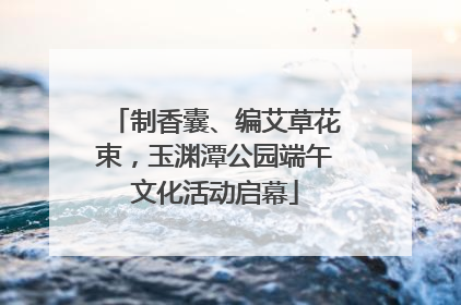 制香囊、编艾草花束，玉渊潭公园端午文化活动启幕