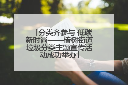 分类齐参与 低碳新时尚——椿树街道垃圾分类主题宣传活动成功举办