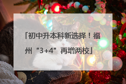 初中升本科新选择！福州“3+4”再增两校