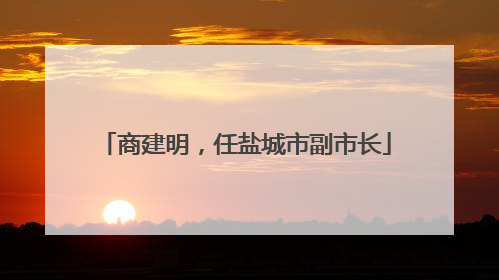 商建明，任盐城市副市长