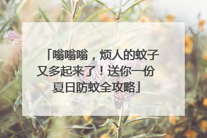 嗡嗡嗡，烦人的蚊子又多起来了！送你一份夏日防蚊全攻略