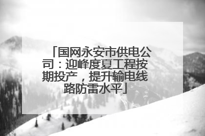 国网永安市供电公司：迎峰度夏工程按期投产，提升输电线路防雷水平