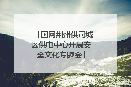 国网荆州供司城区供电中心开展安全文化专题会