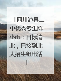 四川泸县二中优秀考生陈小雨：目标清北，已接到北大招生组电话