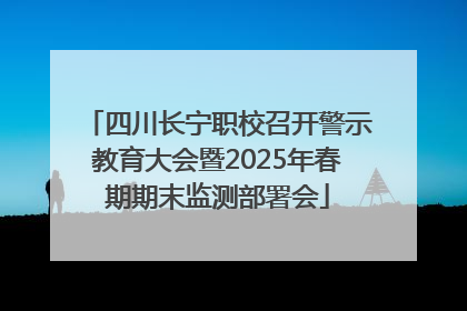 四川长宁职校召开警示教育大会暨2025年春期期末监测部署会