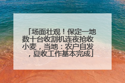 场面壮观！保定一地数十台收割机连夜抢收小麦，当地：农户自发，夏收工作基本完成